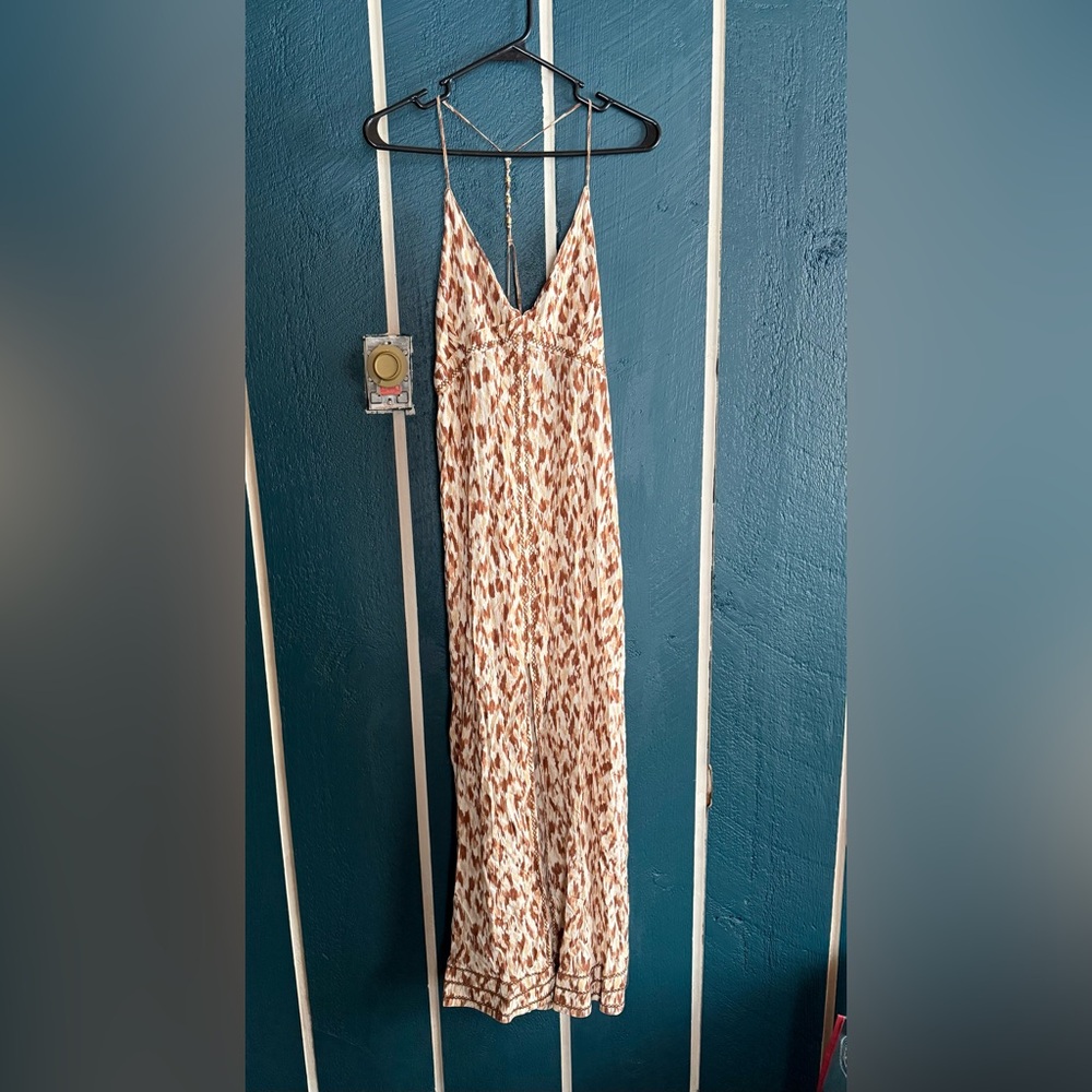 Aerie Brown and White Patterned Dress